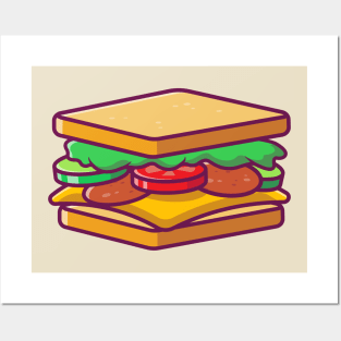 Sandwich Cartoon Posters and Art